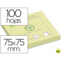 BLOC DE NOTAS ADHESIVAS QUITA Y PON Q-CONNECT 75X75 MM PAPEL RECICLADO AMARILLO