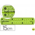 REGLA PLASTICO FLEXIBLE MAPED DE 15 CM COLORES SURTIDOS