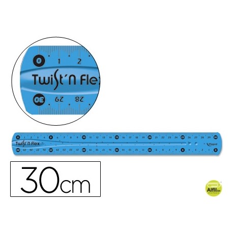 REGLA PLASTICO FLEXIBLE MAPED DE 30 CM COLORES SURTIDOS