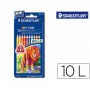 LAPICES DE COLORES STAEDTLER NORIS CLUB CAJA DE 10 COLORES TRIPLUS + AFILALAPIZ