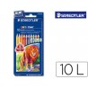 LAPICES DE COLORES STAEDTLER NORIS CLUB CAJA DE 10 COLORES TRIPLUS + AFILALAPIZ