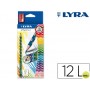 LAPICES DE COLORES LYRA GROOVE SLIM TRIANGULAR MINAS DE 3,3 MM CAJA DE 12 COLORES + SACAPUNTAS