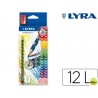 LAPICES DE COLORES LYRA GROOVE SLIM TRIANGULAR MINAS DE 3,3 MM CAJA DE 12 COLORES + SACAPUNTAS