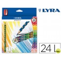 LAPICES DE COLORES LYRA GROOVE SLIM TRIANGULAR MINAS DE 3,3 MM CAJA DE 24 COLORES + SACAPUNTAS
