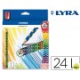 LAPICES DE COLORES LYRA GROOVE SLIM TRIANGULAR MINAS DE 3,3 MM CAJA DE 24 COLORES + SACAPUNTAS