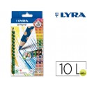 LAPICES DE COLORES LYRA GROOVE TRIANGULAR MINAS DE 4,25 MM CAJA DE 10 COLORES