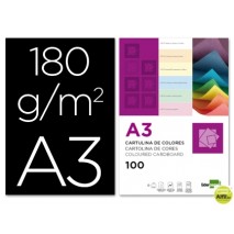 CARTULINA LIDERPAPEL A3 180G/M2 NEGRO