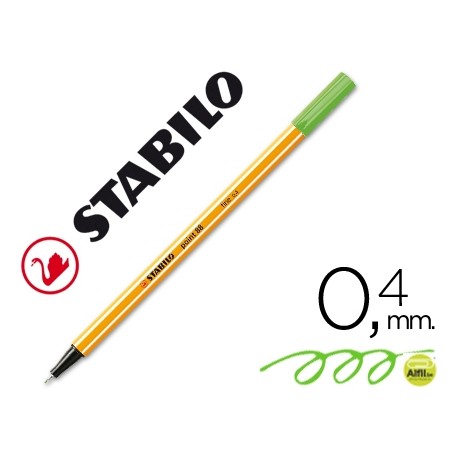 ROTULADOR STABILO PUNTA DE FIBRA POINT 88 VERDE HIELO 0,4 MM