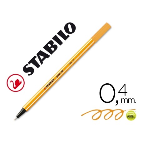 ROTULADOR STABILO PUNTA DE FIBRA POINT 88 ALBARICOQUE 0,4 MM