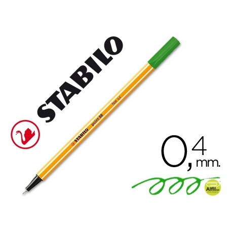 ROTULADOR STABILO PUNTA DE FIBRA POINT 88 VERDE MANZANA 0,4 MM