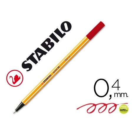 ROTULADOR STABILO PUNTA DE FIBRA POINT 88 CARMIN 0,4 MM