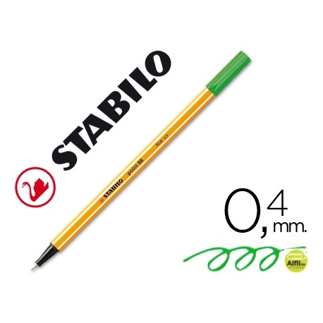 ROTULADOR STABILO PUNTA DE FIBRA POINT 88 VERDE PINO 0,4 MM