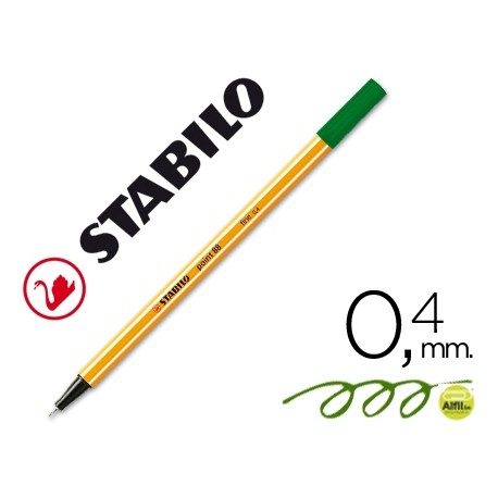 ROTULADOR STABILO PUNTA DE FIBRA POINT 88 VERDE OLIVA 0,4 MM