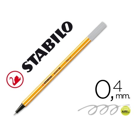 ROTULADOR STABILO PUNTA DE FIBRA POINT 88 GRIS 0,4 MM