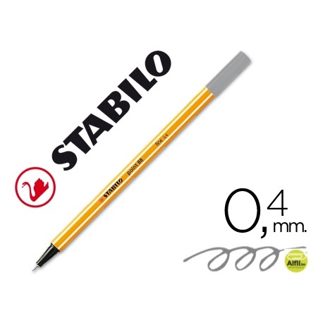 ROTULADOR STABILO PUNTA DE FIBRA POINT 88 GRIS OSCURO 0,4 MM
