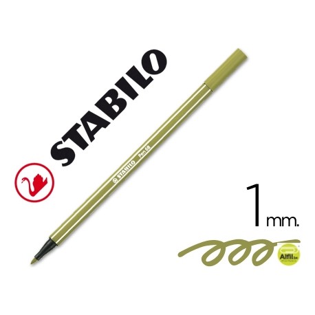 ROTULADOR STABILO ACUARELABLE PEN 68 VERDE TIERRA 1 MM