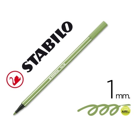 ROTULADOR STABILO ACUARELABLE PEN 68 VERDE HOJA 1 MM