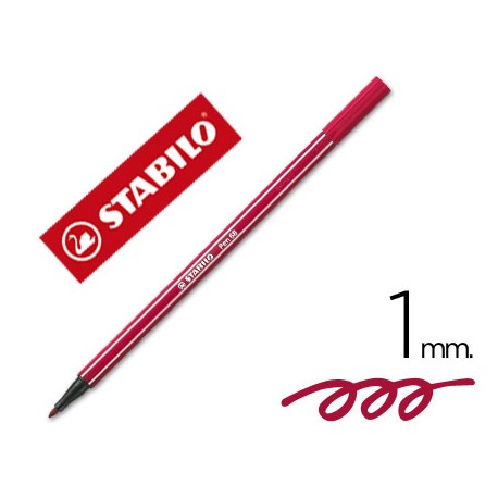 ROTULADOR STABILO ACUARELABLE PEN 68 ROJO OSCURO 1 MM