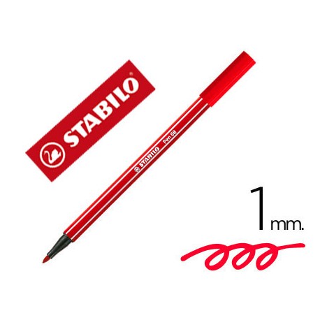 ROTULADOR STABILO ACUARELABLE PEN 68 ROJO CARMIN 1 MM