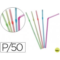SORBETE FLEXIBLE FLUORESCENTE -PAQUETE 50 UNIDADES