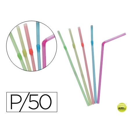 SORBETE FLEXIBLE FLUORESCENTE -PAQUETE 50 UNIDADES