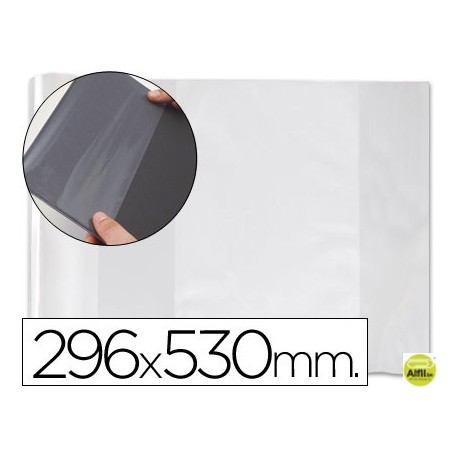 FORRALIBRO PVC CON SOLAPA AJUSTABLE ADHESIVO 296X530 MM
