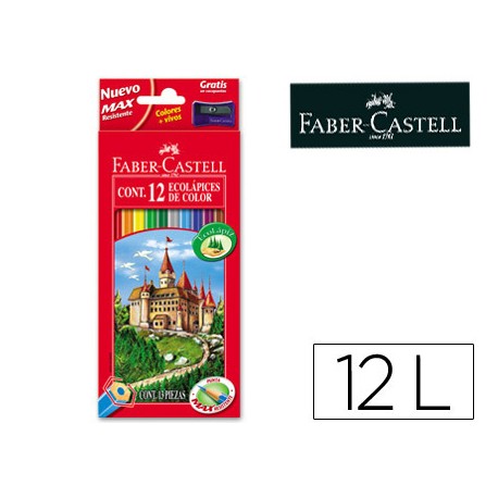 LAPICES DE COLORES FABER-CASTELL C/ 12 COLORES HEXAGONAL MADERA REFORESTADA