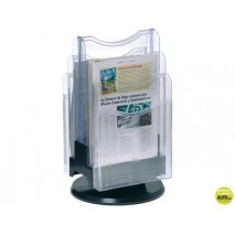 EXPOSITOR GIRATORIO FORMATO DIN A4 TRANSPARENTE 6 COMPARTIMENTOS DOBLE CARA 275X465 MM
