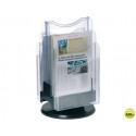EXPOSITOR GIRATORIO FORMATO DIN A4 TRANSPARENTE 6 COMPARTIMENTOS DOBLE CARA 275X465 MM