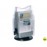 EXPOSITOR GIRATORIO FORMATO DIN A4 TRANSPARENTE 6 COMPARTIMENTOS DOBLE CARA 275X465 MM