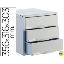 FICHERO CAJONES DE SOBREMESA ARCHISYSTEM 356X316X303 MM 3 CAJONES COLOR GRIS