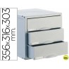 FICHERO CAJONES DE SOBREMESA ARCHISYSTEM 356X316X303 MM 3 CAJONES COLOR GRIS
