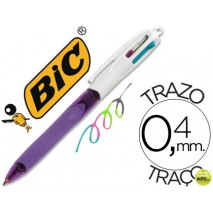 BOLIGRAFO BIC CUATRO COLORES CON GRIP COLORES PASTEL PUNTA 1,3 MM