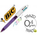 BOLIGRAFO BIC CUATRO COLORES CON GRIP COLORES PASTEL PUNTA 1,3 MM