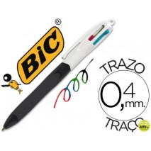 BOLIGRAFO BIC CUATRO COLORES CON GRIP COLORE NEGRO PUNTA 1,3 MM