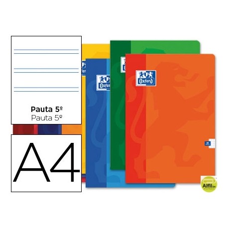 LIBRETA ESCOLAR OXFORD 48 H DIN A4 2 RAYAS PAUTA