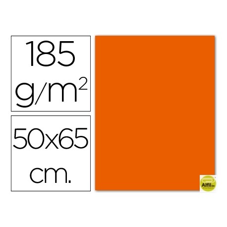 CARTULINA GUARRO MANDARINA 50X65 CM 185 GRS