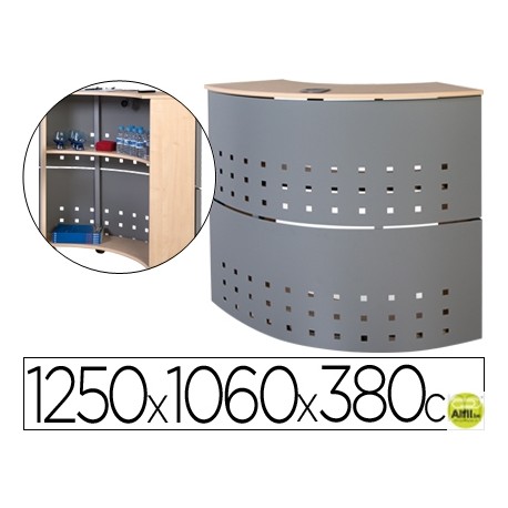 MODULO DE RECEPCION CIRCULAR 5100AA01 ESTRUCTURA MELAMINA Y ACERO 1250X1060X380 CM