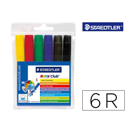 ROTULADOR STAEDTLER COLOR JUMBO TRAZO 3 MM -ESTUCHE DE 6 COLORES SURTIDOS