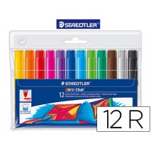ROTULADOR STAEDTLER COLOR JUMBO TRAZO 3 MM -ESTUCHE DE 12 COLORES SURTIDOS
