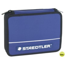 PLUMIER ESCOLAR STAEDTLER GRANDE DE TELA AZUL DOBLE CREMALLERA