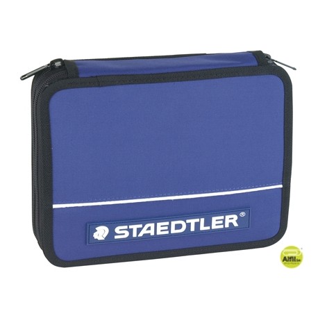 PLUMIER ESCOLAR STAEDTLER GRANDE DE TELA AZUL DOBLE CREMALLERA