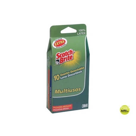 GUANTES SCOTCH-BRITE DESECHABLE DE LATEX TALLA MEDIANA CAJA DE 100 UNIDADES