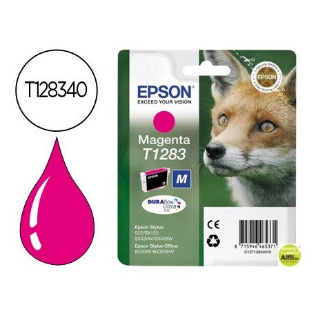 INK-JET EPSON STYLUS T1283 MAGENTA S22 / SX125 / SX420W / 425W / OFFICE BX305F -CAPACIDAD
