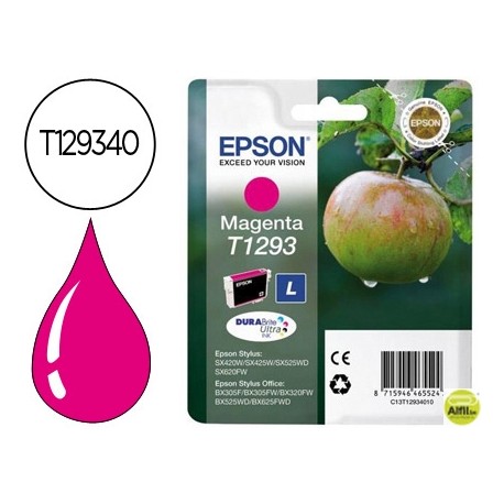 INK-JET EPSON STYLUS T1293 MAGENTA SX420W / 425W / OFFICE BX305F / BX320F -ALTA CAPACIDAD-