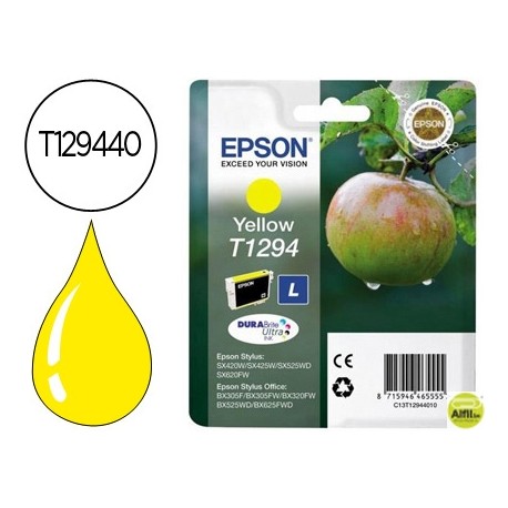 INK-JET EPSON STYLUS T1294 AMARILLO SX420W / 425W / OFFICE BX305F / BX320F -ALTA CAPACIDAD-