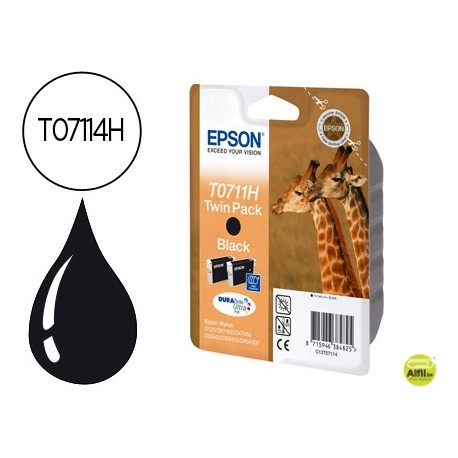 INK-JET EPSON T0711H DOBLE PACK D120 SX205 215 218 405 415 515W 600FW 610FW