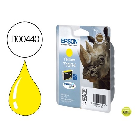 CARTUCHO DE TINTA EPSON STYLUS T1004 AMARILLO SX515W / 600FW / 610FW / OFFICE B40W / BX600FW / 610FW