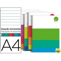 BLOC ESPIRAL LIDERPAPEL A4 DREAM TAPA EXTRADURA 140 H 80G HORIZONTAL 5 BANDAS 4 TALADROS MICRO COLOR