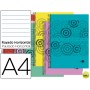 BLOC ESPIRAL LIDERPAPEL A4 MICRO IMAGINE TAPA POLIPROPILENO 160H 60G HORIZONTAL 5 BANDA4 TALADROS CO
